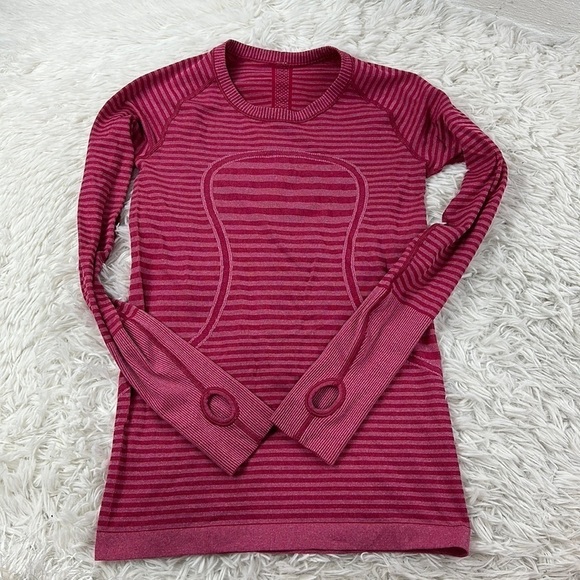 Lululemon Swiftly Tech Long Sleeve Crew Heathered Berry Rumble - Picture 1 of 5